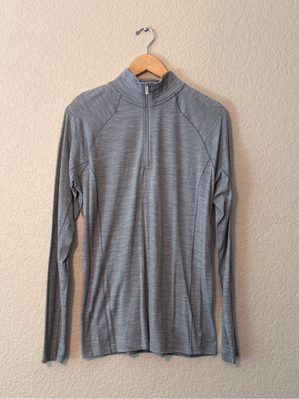 Smartwool Women’s Gray Merino Wool Quarter Zip, Sz LG